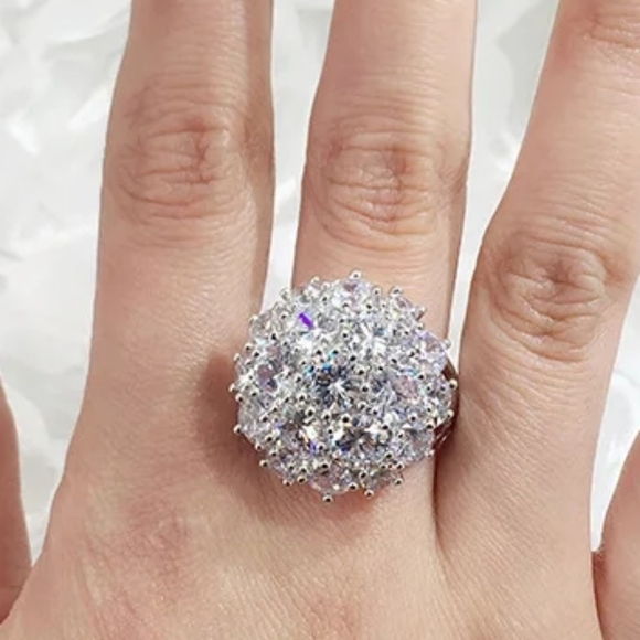 Sterling silver diamond ring - Picture 3 of 5